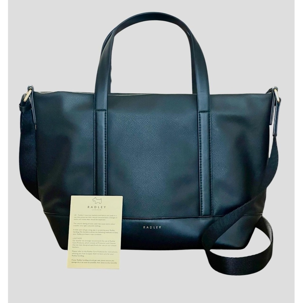 Radley NWOT London Suffolk Road Black Saffiano Ziptop Shoulder Crossbody Bag